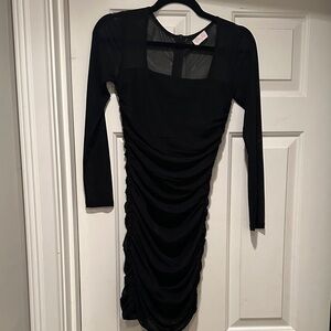 Pinknlily small Elegant Black Ruched Dress.  Great condition